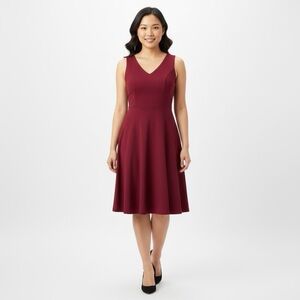 NWT LULU’S Luxury Burgundy Sleeveless Dress V-Neck Sleeveless Back Zip sz Medium